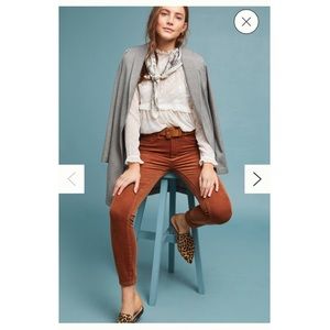 Anthro Pilcro corduroy high rise skinny jeans